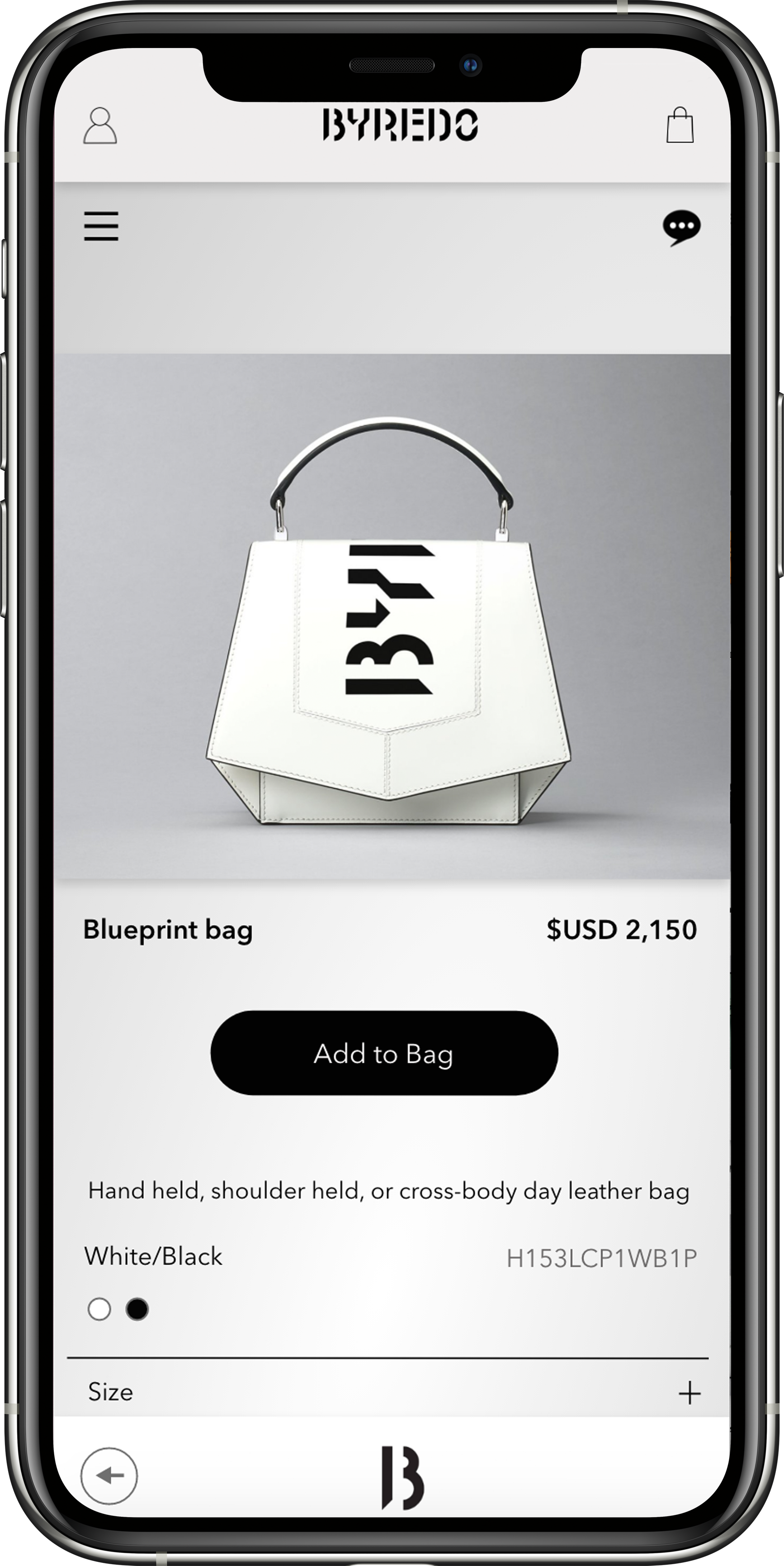 Byredo bag and checkout flow concept
