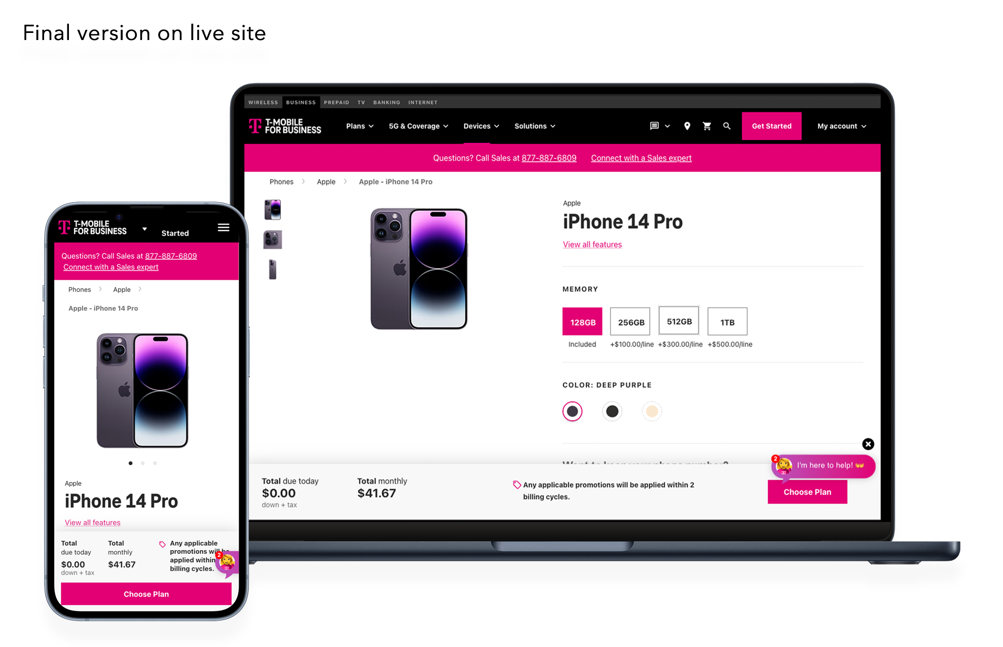 Final Pricing Bar component shown on the purchase flow